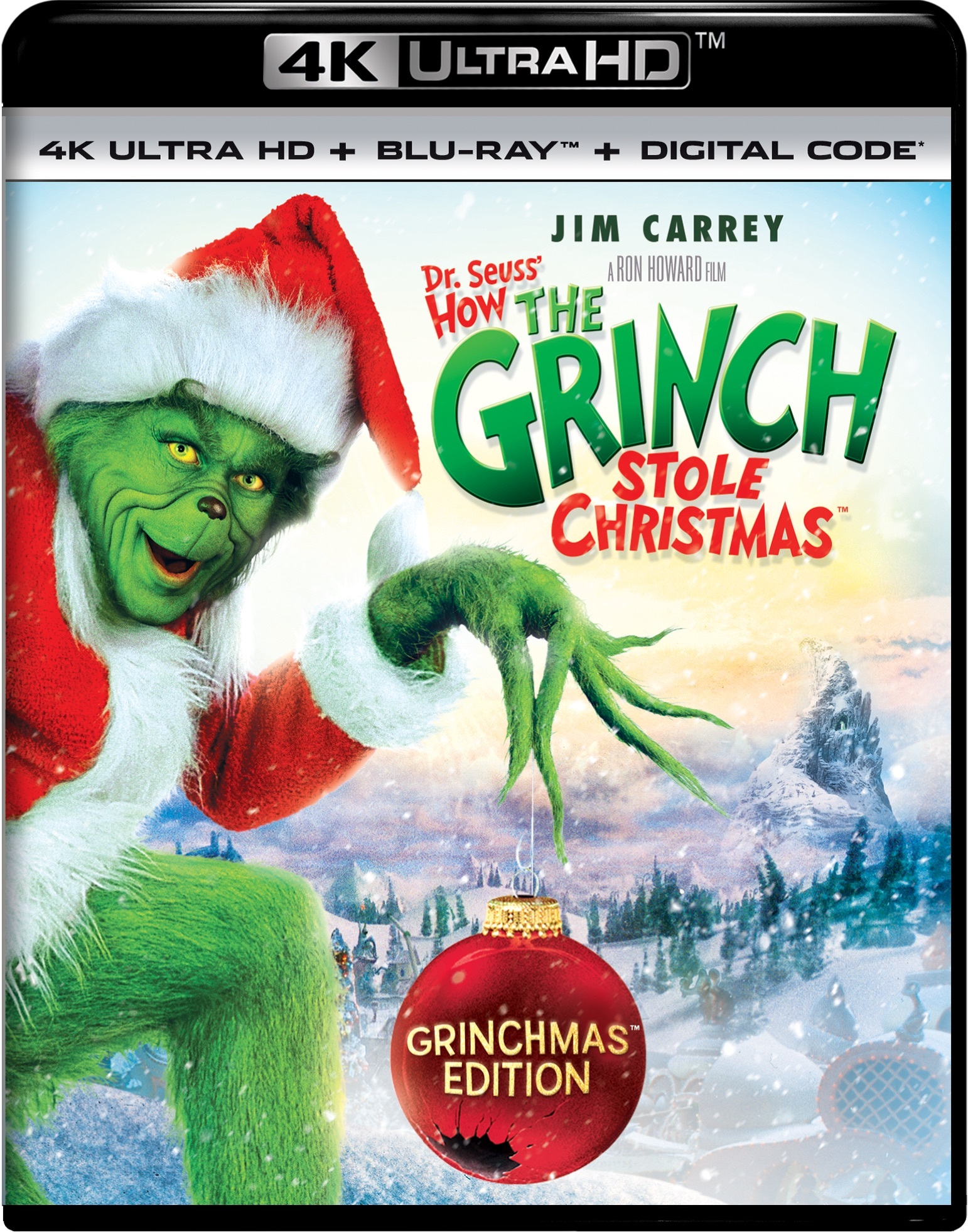 Dr. Seuss' How The Grinch Stole Christmas (Grinchmas Edition - 4K Ultra HD) - UHD [ 2000 ]  - Children Movies On 4K Ultra HD Blu-ray - Movies On GRUV