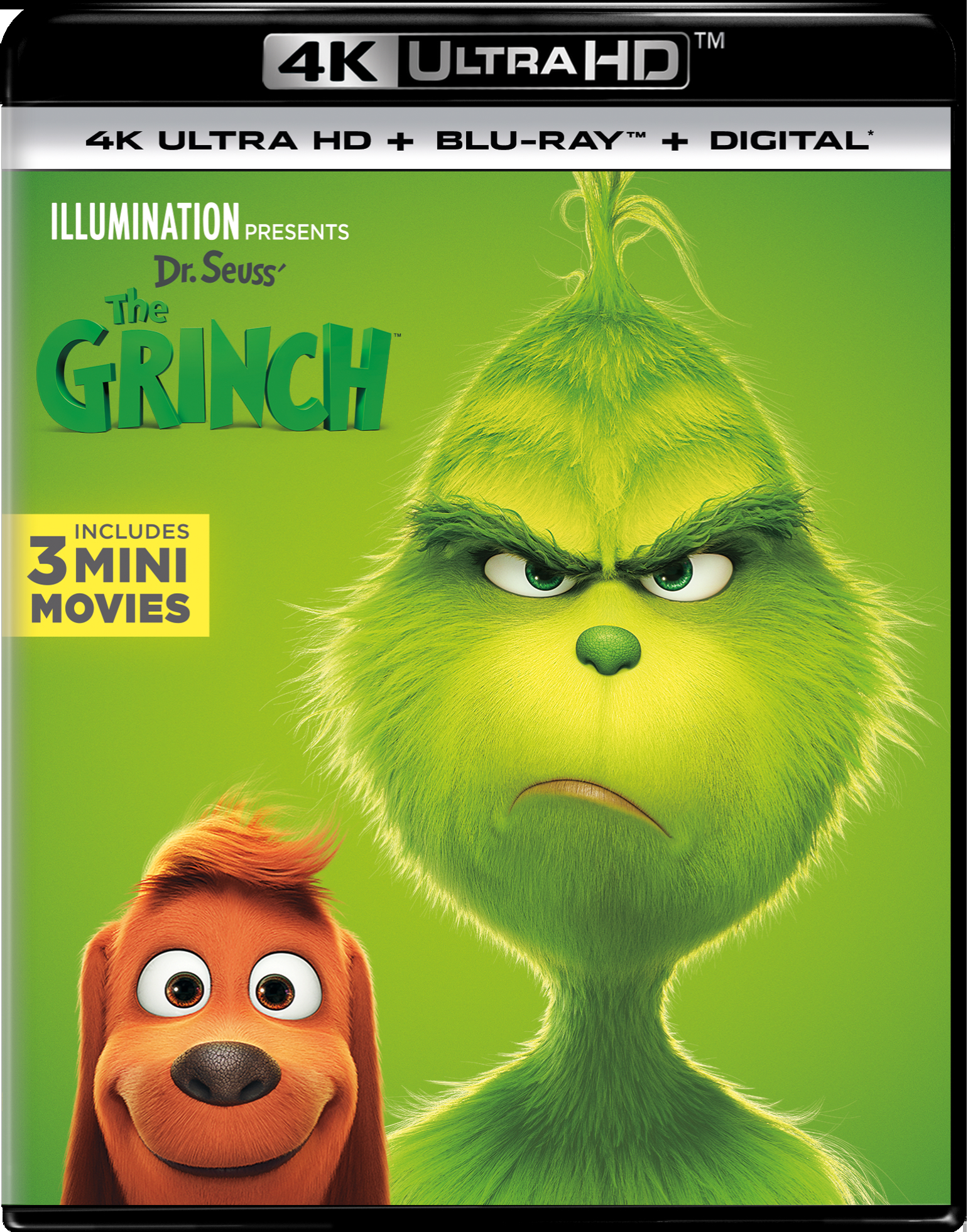 Illumination Presents: Dr. Seuss' The Grinch (4K Ultra HD + Digital) - UHD [ 2018 ]  - Animation Movies On 4K Ultra HD Blu-ray - Movies On GRUV