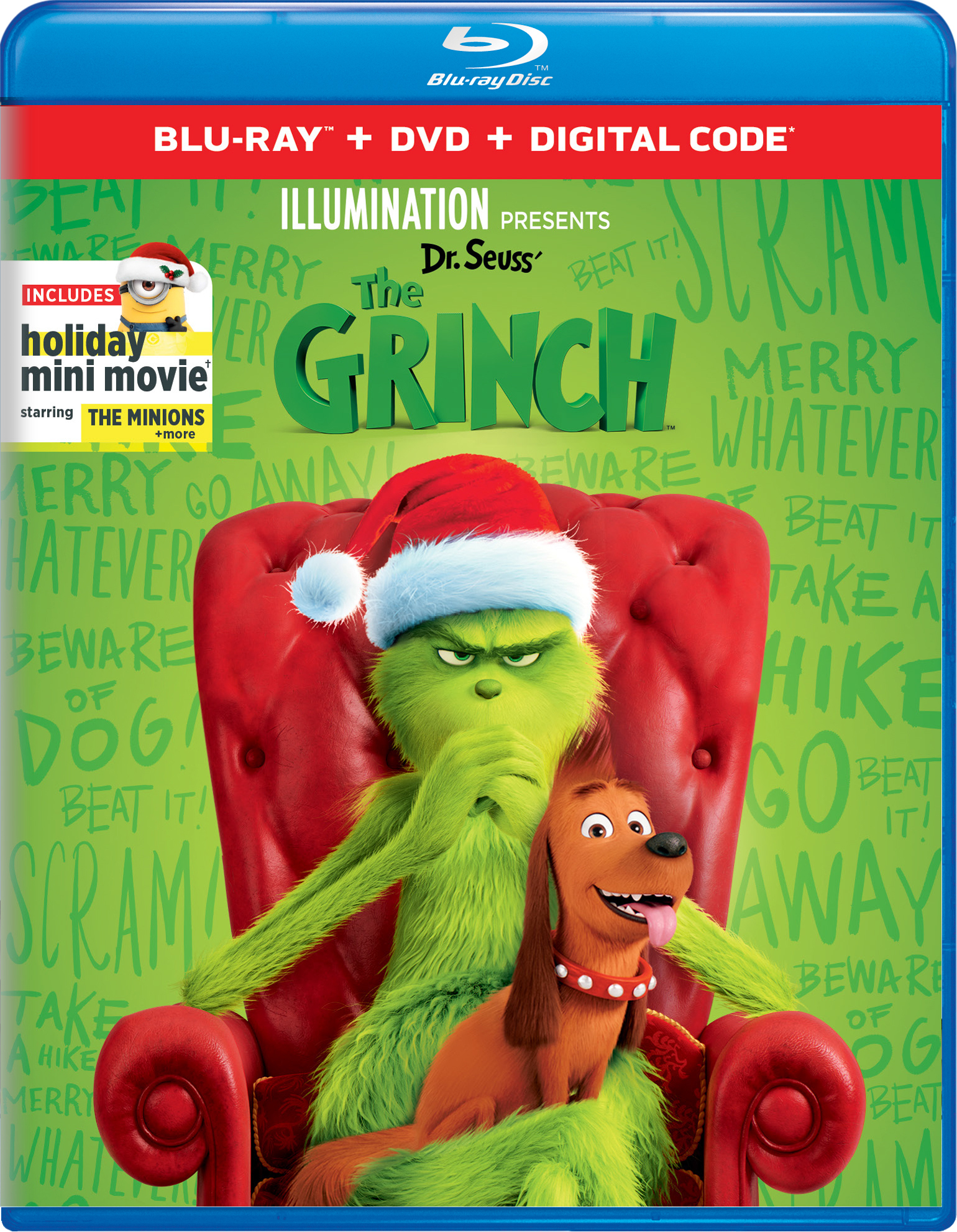 Illumination Presents: Dr. Seuss' The Grinch (DVD + Digital) - Blu-ray [ 2018 ]  - Children Movies On Blu-ray - Movies On GRUV