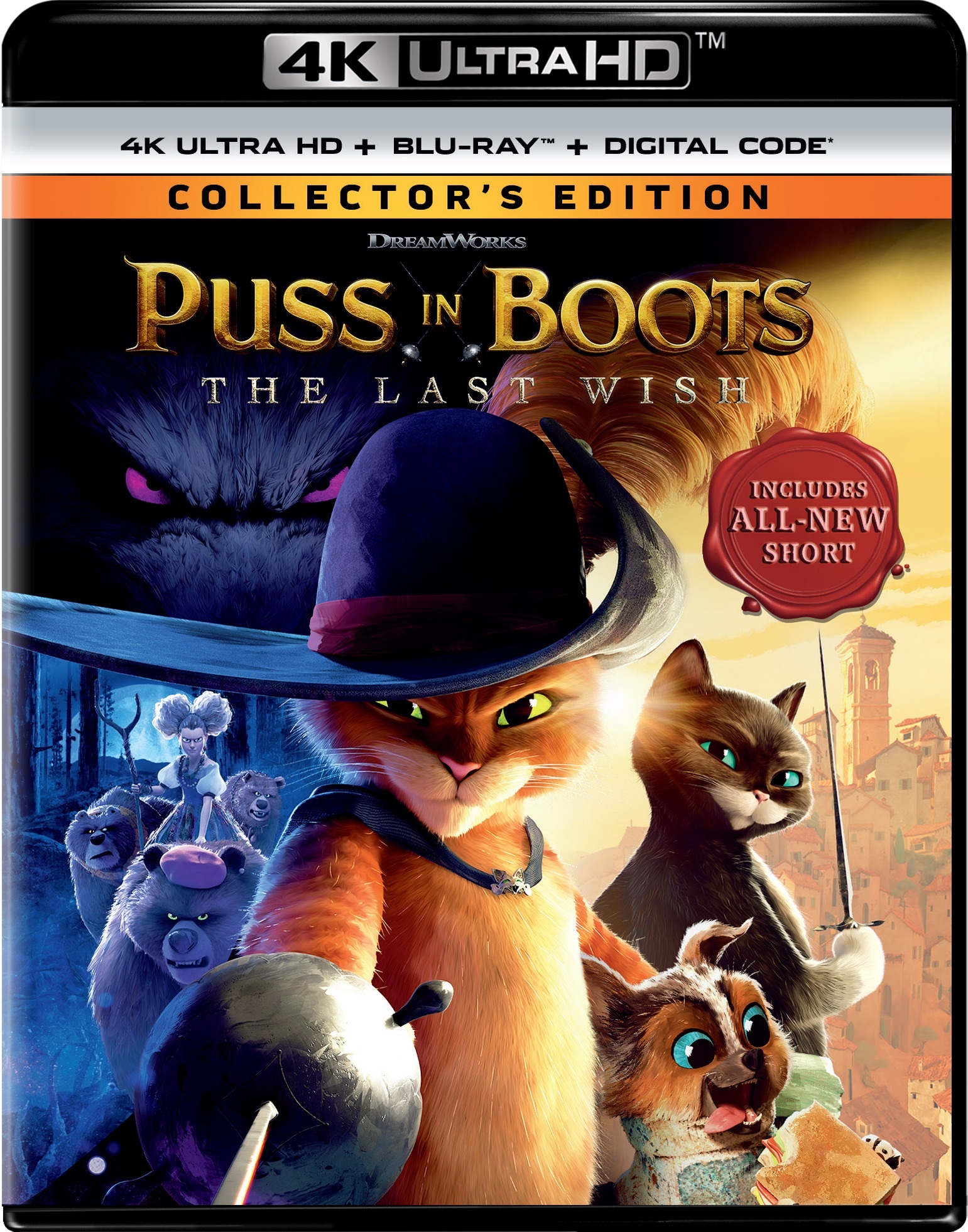 Puss In Boots: The Last Wish (4K Ultra HD + Blu-ray) - UHD [ 2022 ]  - Animation Movies On 4K Ultra HD Blu-ray - Movies On GRUV