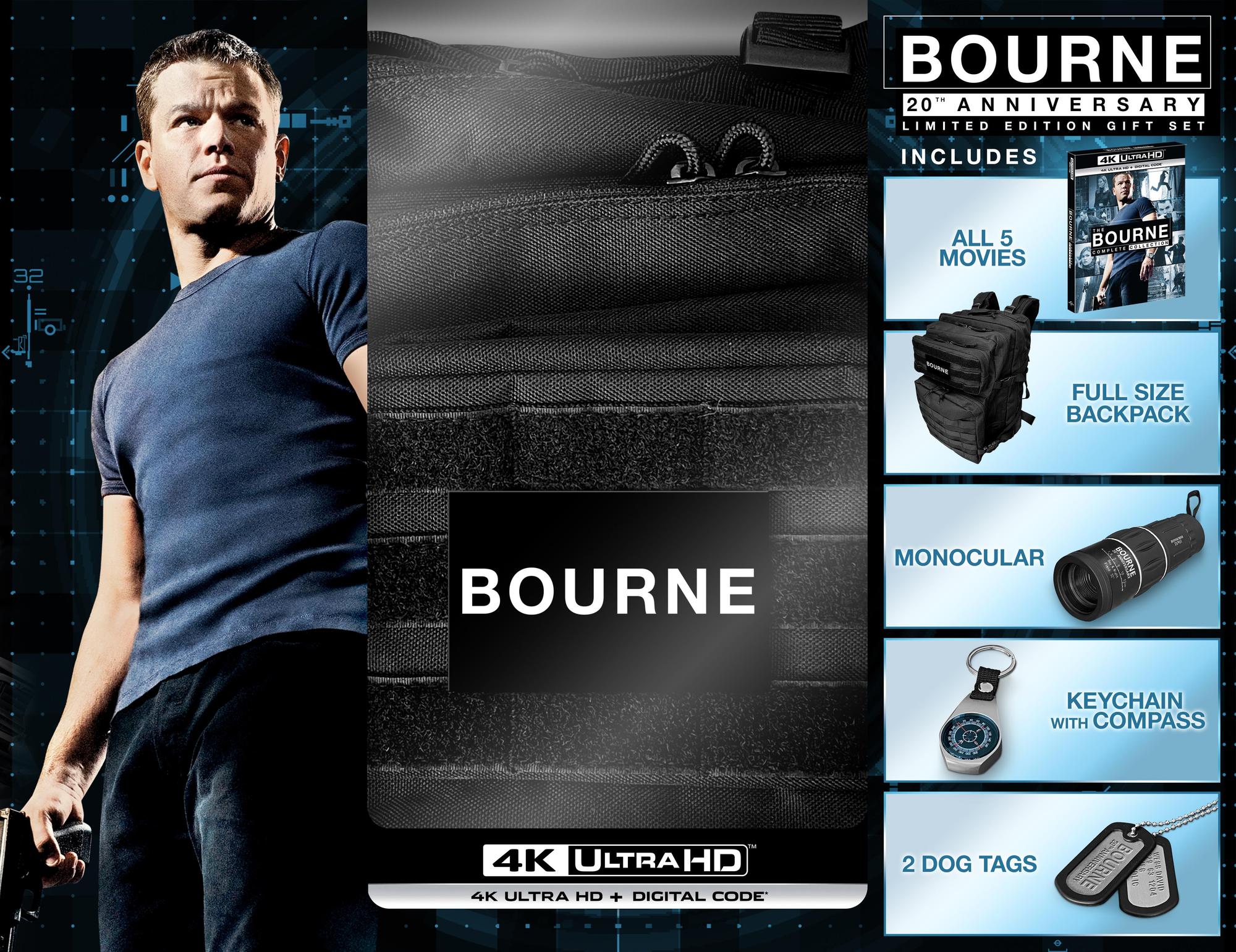 The Bourne Complete Collection - 20th Anniversary Limited Edition Gift Set (4K Ultra HD) - UHD   - Thriller Movies On 4K Ultra HD Blu-ray - Movies On