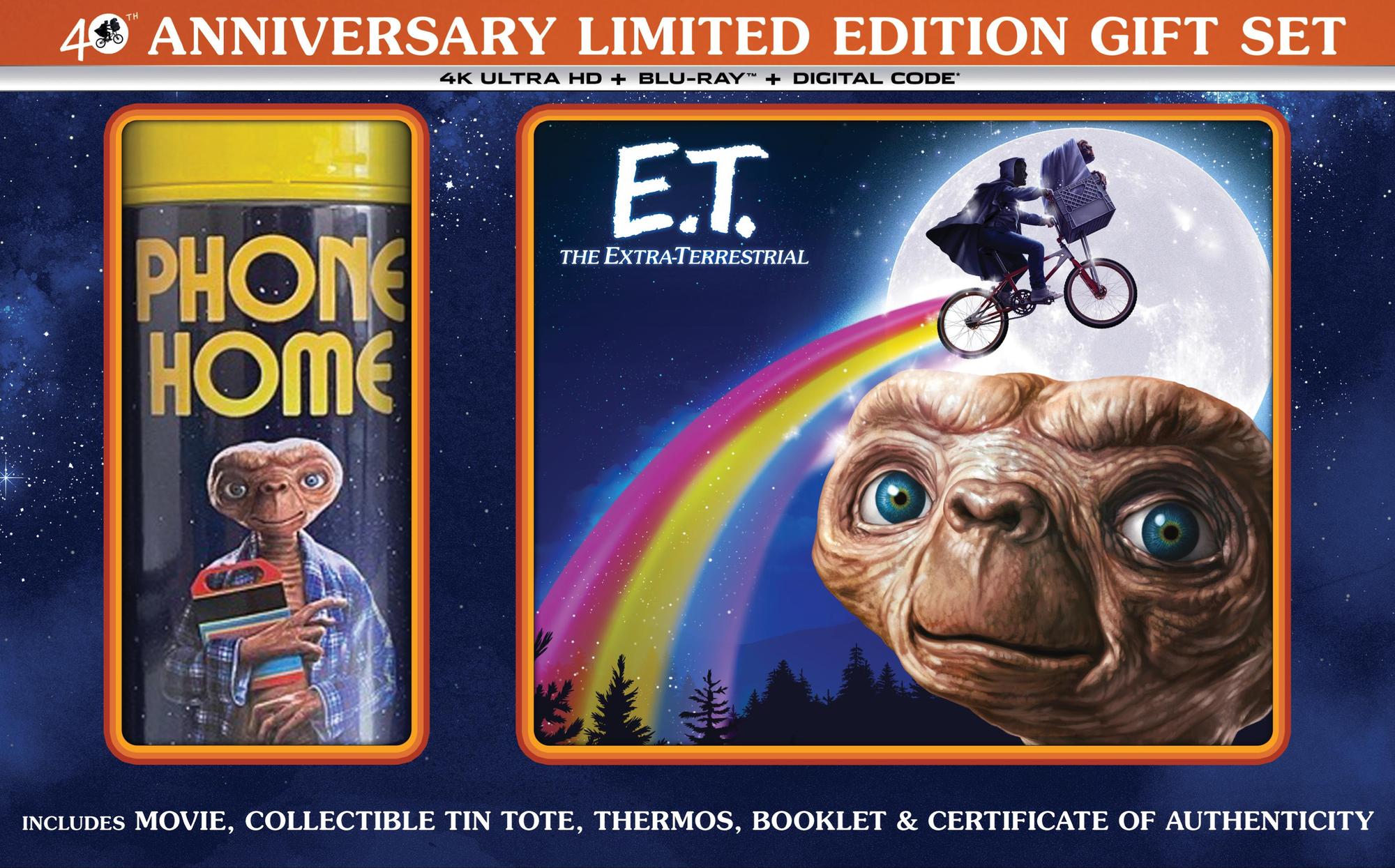 E.T. The Extra-Terrestrial - 40th Anniversary Limited Edition Gift Set (4K Ultra HD + Blu-ray) - UHD   - Sci Fi Movies On 4K Ultra HD Blu-ray - Movies