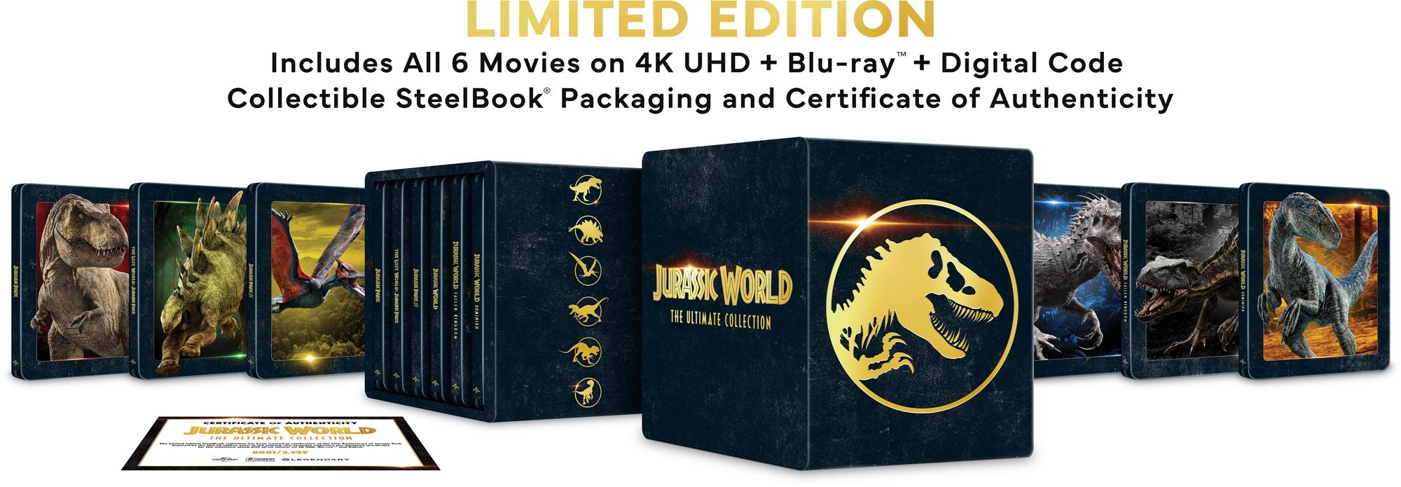 Jurassic World Ultimate Collection - Limited Edition 4K Steelbook (4K Ultra HD + Blu-ray + Digital) 