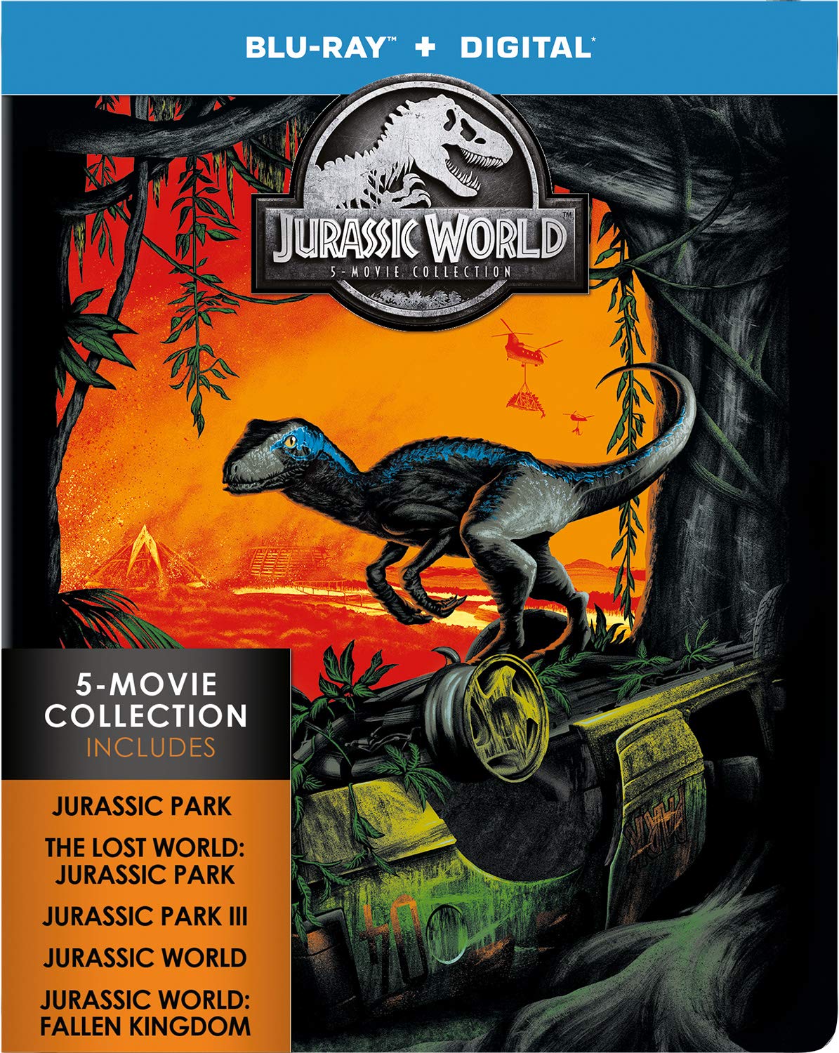 Jurassic World: 5-movie Collection (Limited Edition Steelbook) - Blu-ray [ 2018 ]  - Adventure Movies On Blu-ray - Movies On GRUV